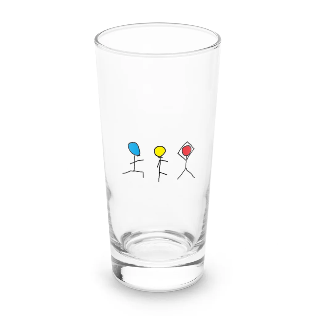 絵の具入れの信号機ヨガぼうにんげんくん Long Sized Water Glass :front