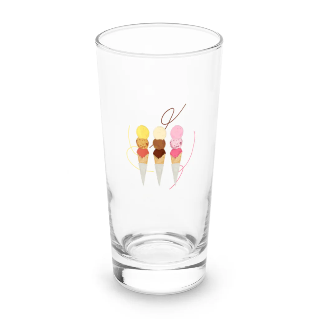 しま✳︎スイーツ/パティシエのスリーアイス Long Sized Water Glass :front