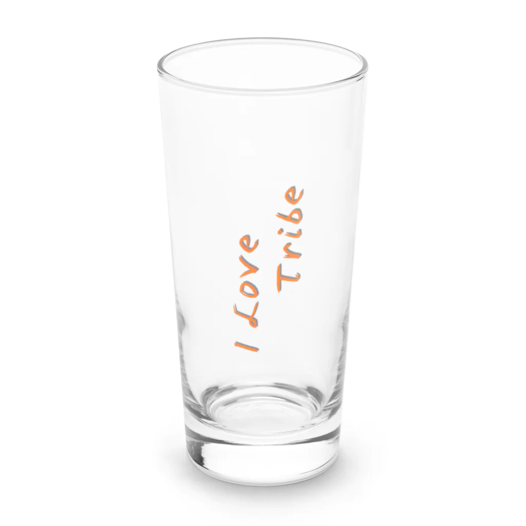 ミラくまのI LOVE Tribe 縦文字 Long Sized Water Glass :front