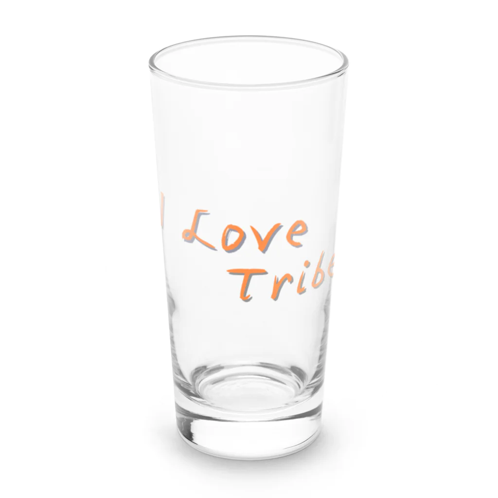 ミラくまのI LOVE Tribe　文字色 Long Sized Water Glass :front