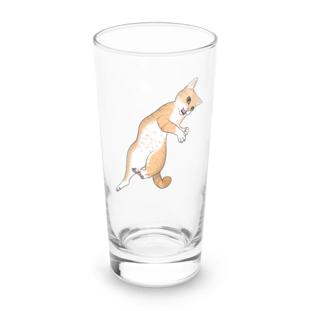 まるの飛びかかる猫 Long Sized Water Glass :front