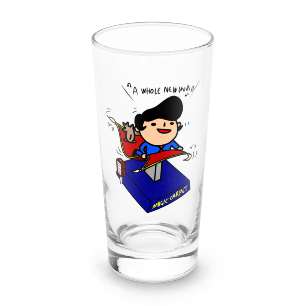 momino studio SHOPの魔法の絨毯に乗れるなんて! Long Sized Water Glass :front