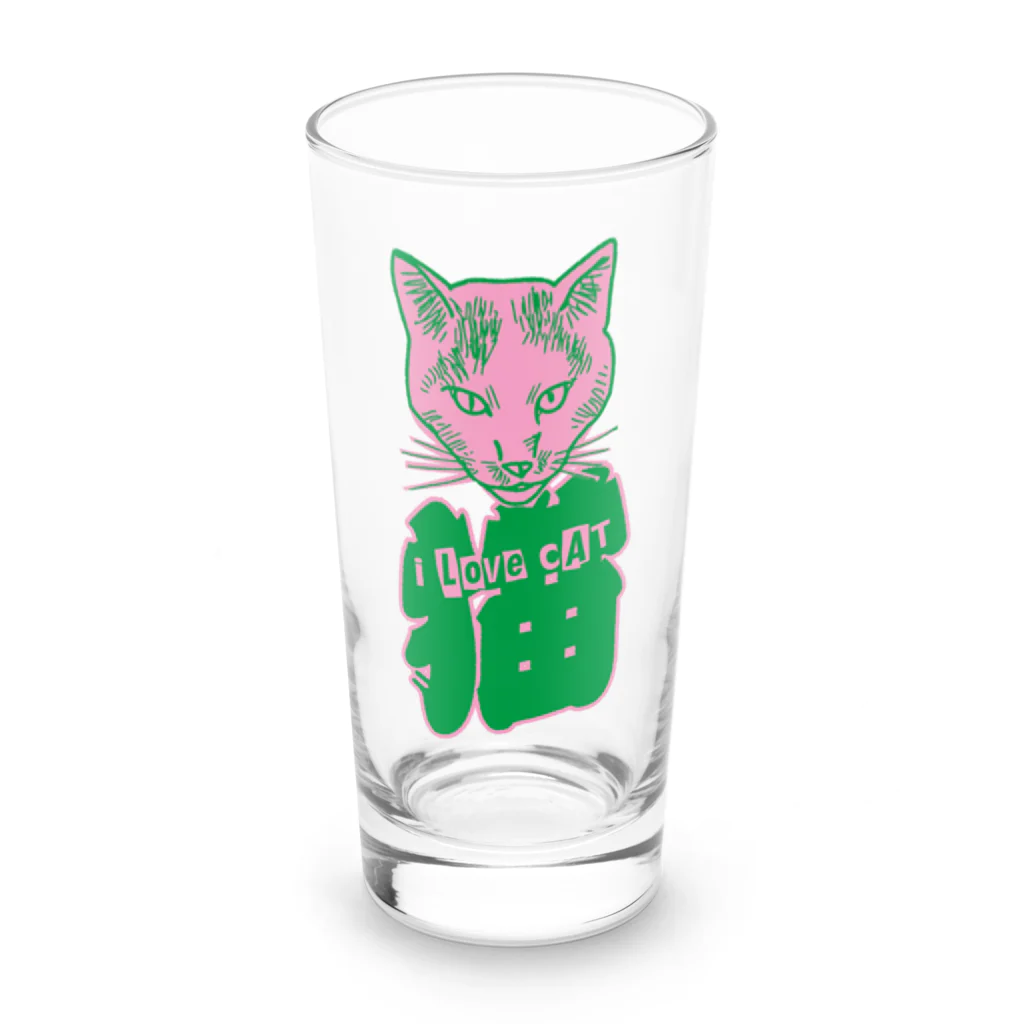 LONESOME TYPE ススのI LOVE 猫（妖） Long Sized Water Glass :front