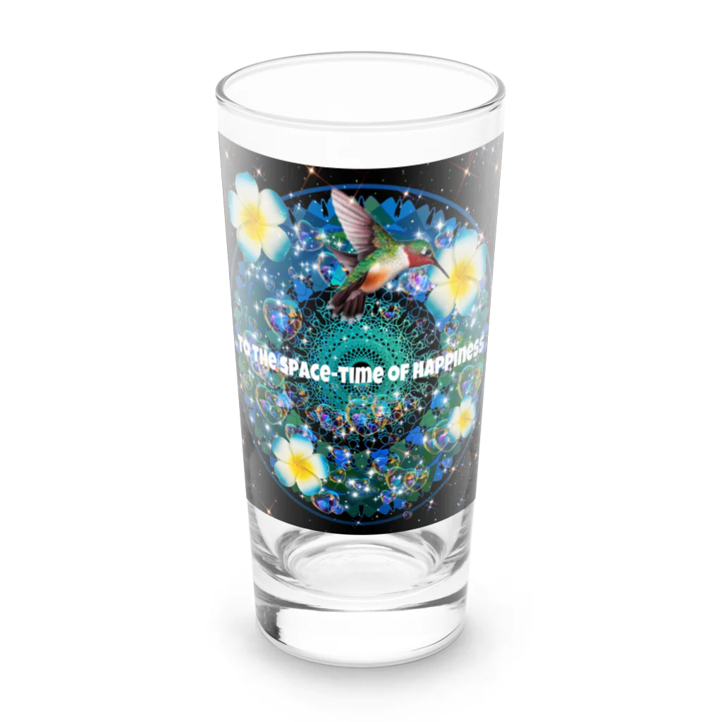 💖宇宙整体♪🌈♪こころからだチャンネル♪💖の幸せの楽園へ　バージョン2 Long Sized Water Glass :front