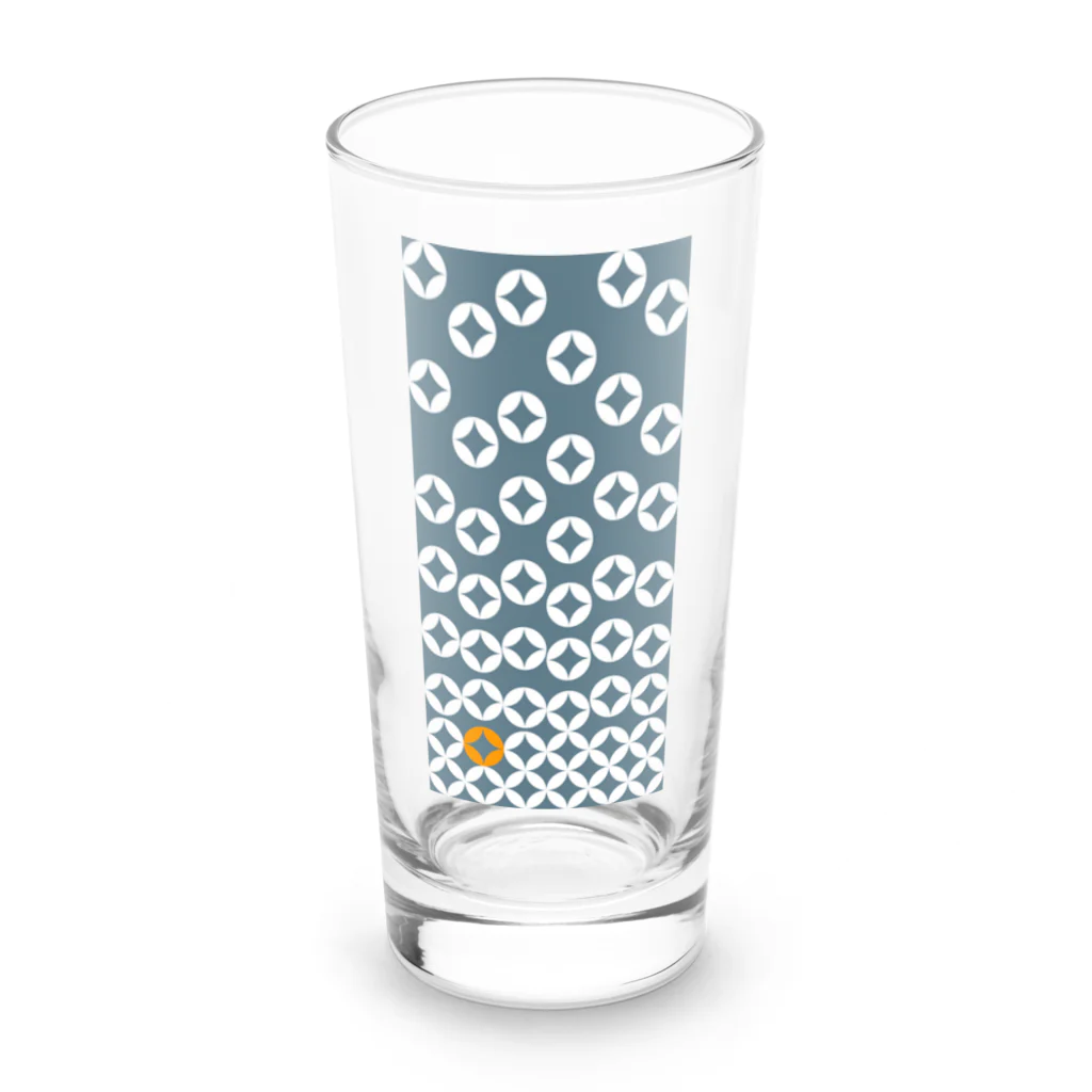 bonnylochの七宝繋ぎWhite_@Orange Long Sized Water Glass :front