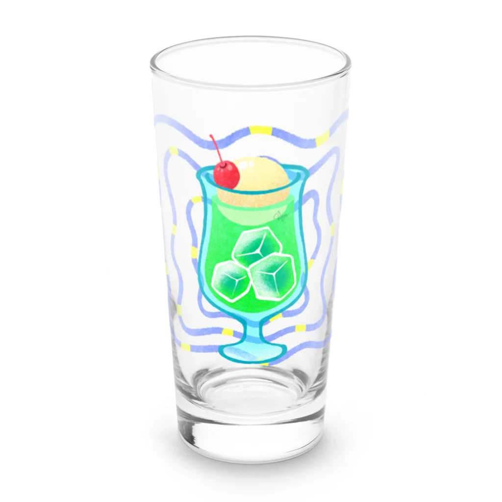 オカユの涼しげクリームソーダ Long Sized Water Glass :front