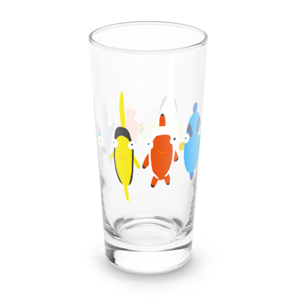 りのりのザウルスのギョっとして魚(ラインダンス) Long Sized Water Glass :front