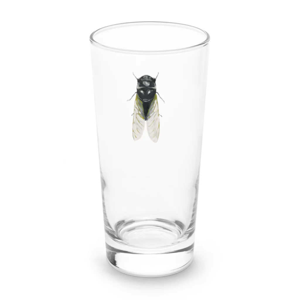 🐶シュナといろいろ🎨のクマゼミ Long Sized Water Glass :front