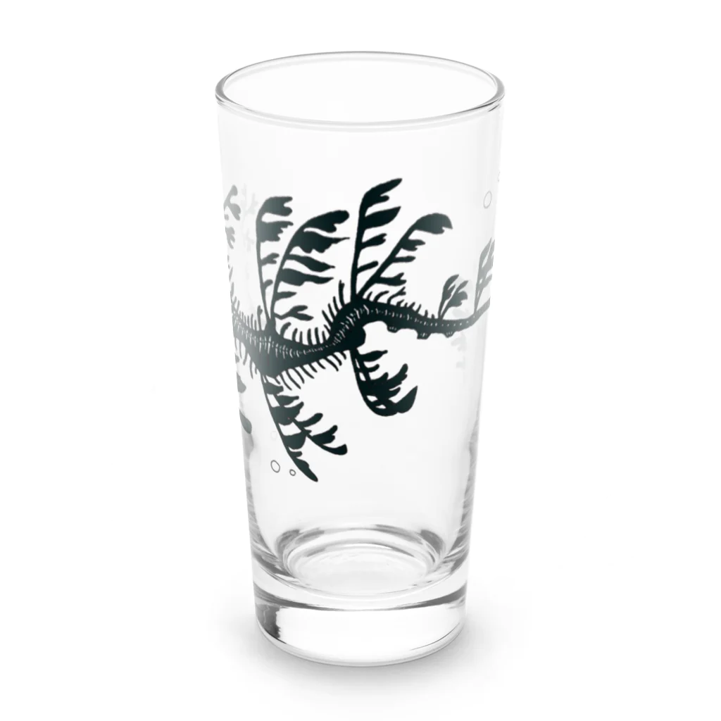 栗坊屋のリーフィーシードラゴン　白黒 Long Sized Water Glass :front