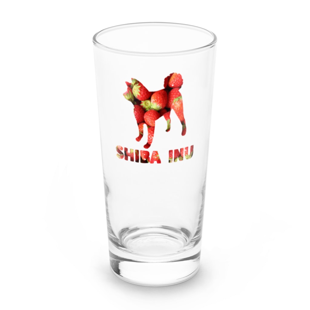 onehappinessのいちご　柴犬 Long Sized Water Glass :front