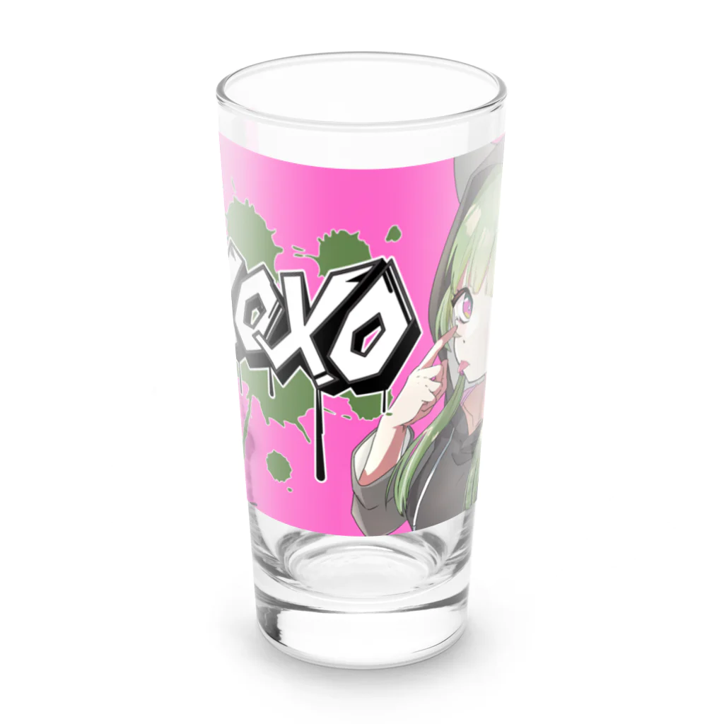 BuddhismのXOXOシリーズ【Hannya】Ver.PINK Long Sized Water Glass :front