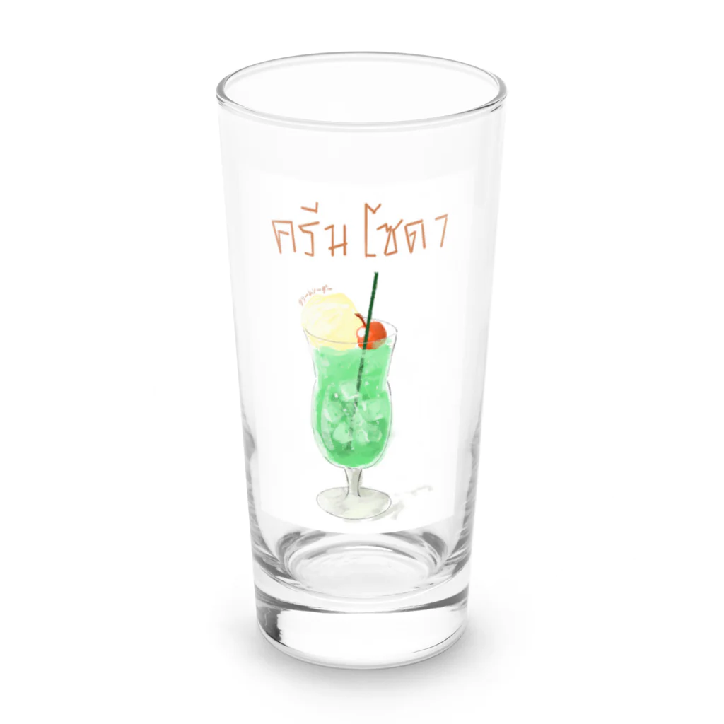 タイ人の落書きのクリームソーダ Long Sized Water Glass :front