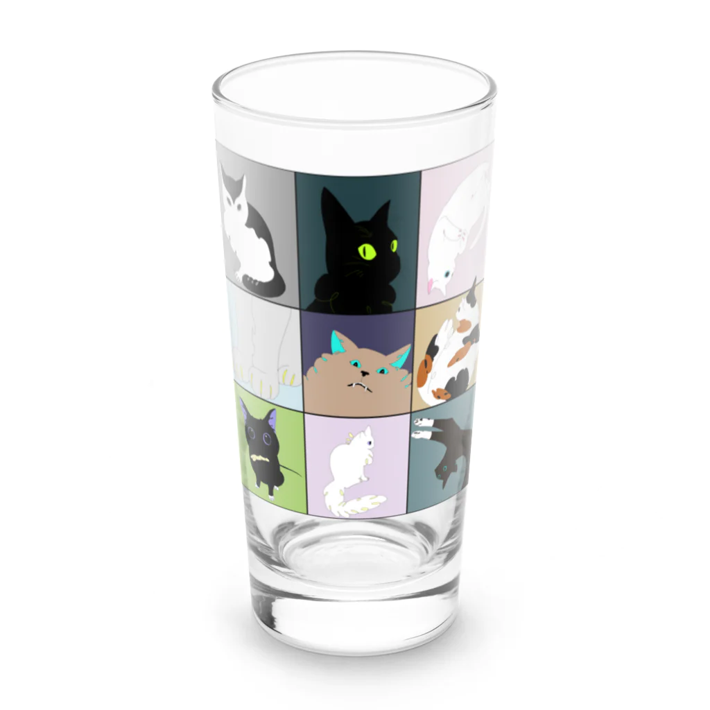 たまちゃん食堂のﾈｯｺﾈｯｺﾈｯｺ Long Sized Water Glass :front