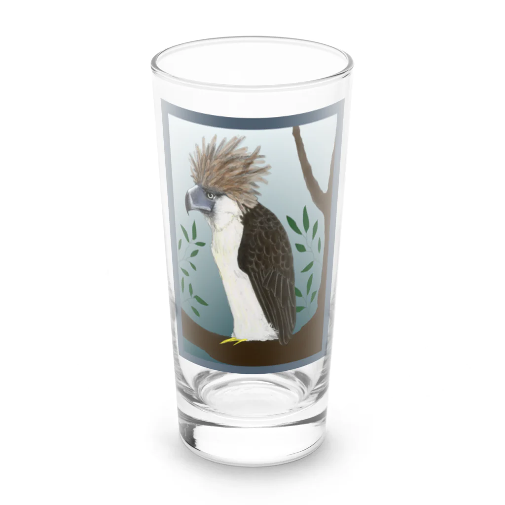 Sea of Grassの遠くを見るフィリピンワシ Long Sized Water Glass :front