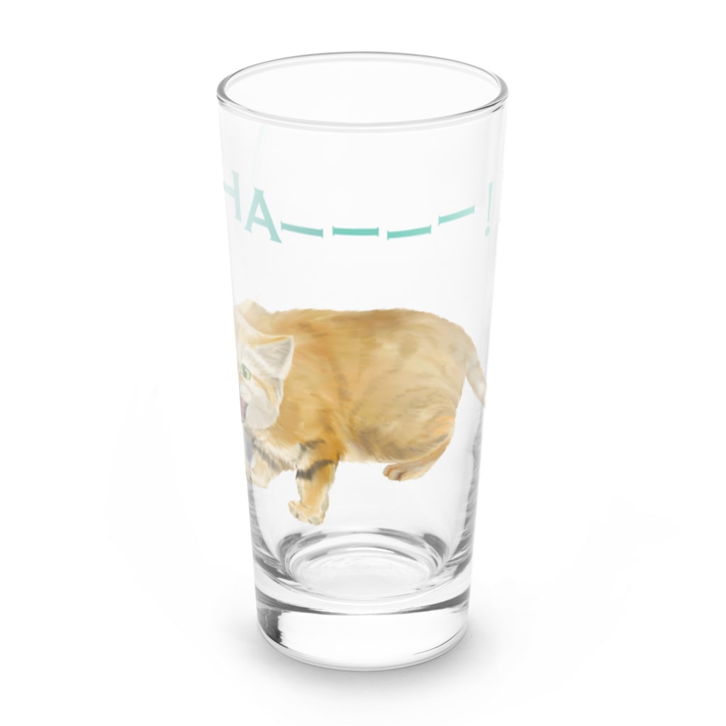 kitaooji shop SUZURI店のシャーするスナネコ Long Sized Water Glass :front