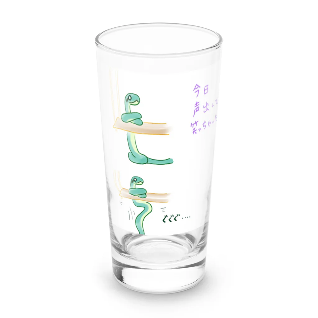 マッスルくじらパンチ🍹の力もちアオダイショウちゃん Long Sized Water Glass :front