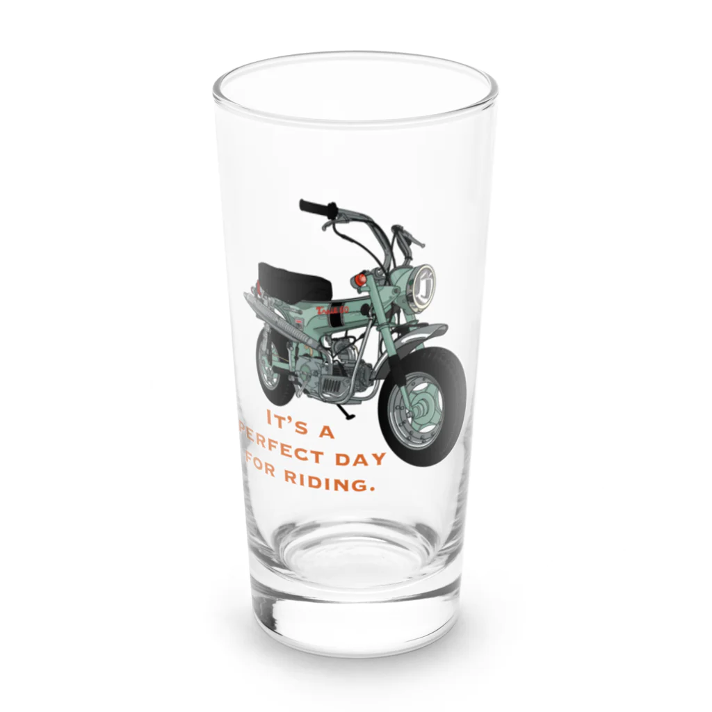 mayon's animal shopのバイクTシャツ　レトロなダックス Long Sized Water Glass :front