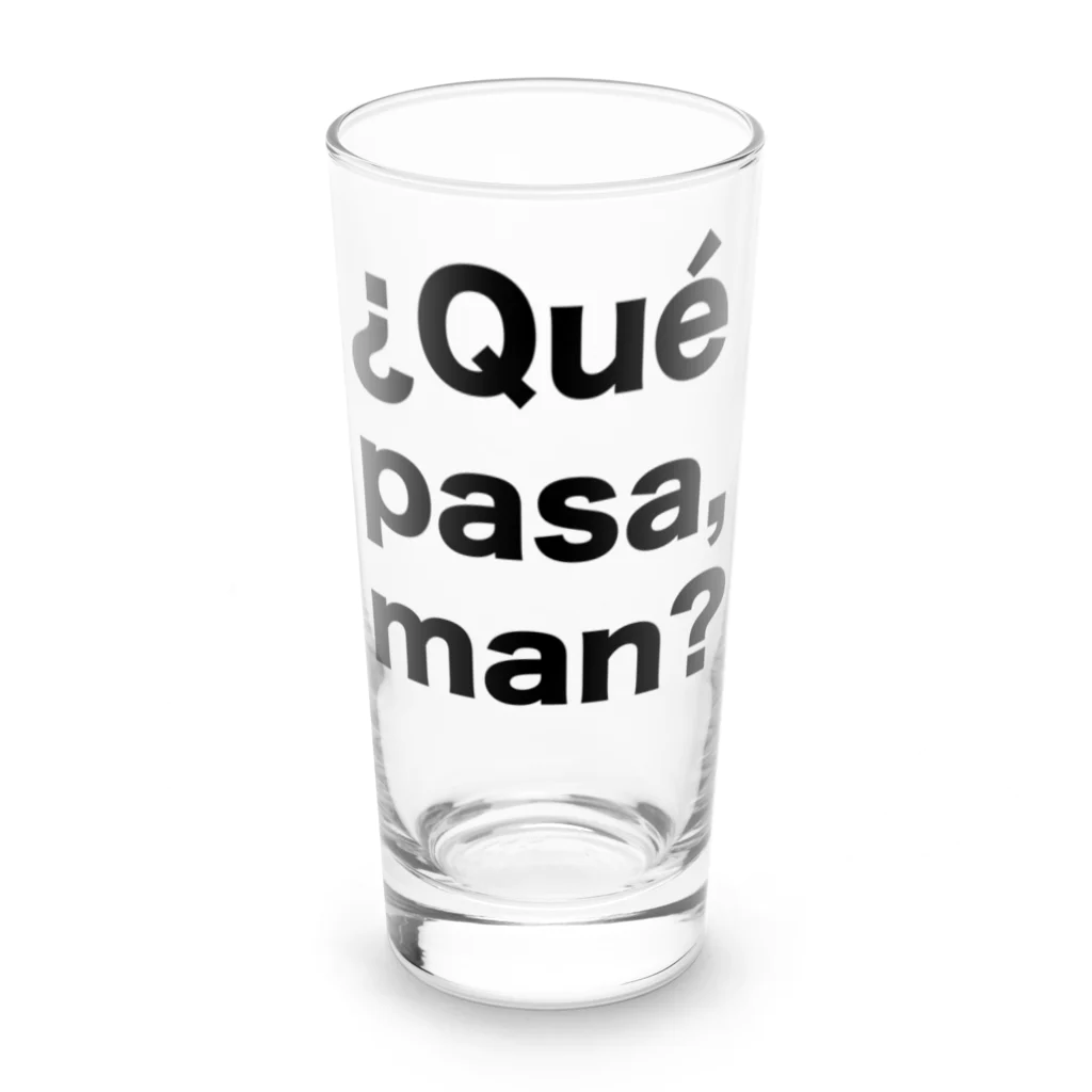 TシャツジャパンSUZURI店🇯🇵の¿Qué pasa,man?（ケパサメン）黒文字 Long Sized Water Glass :front