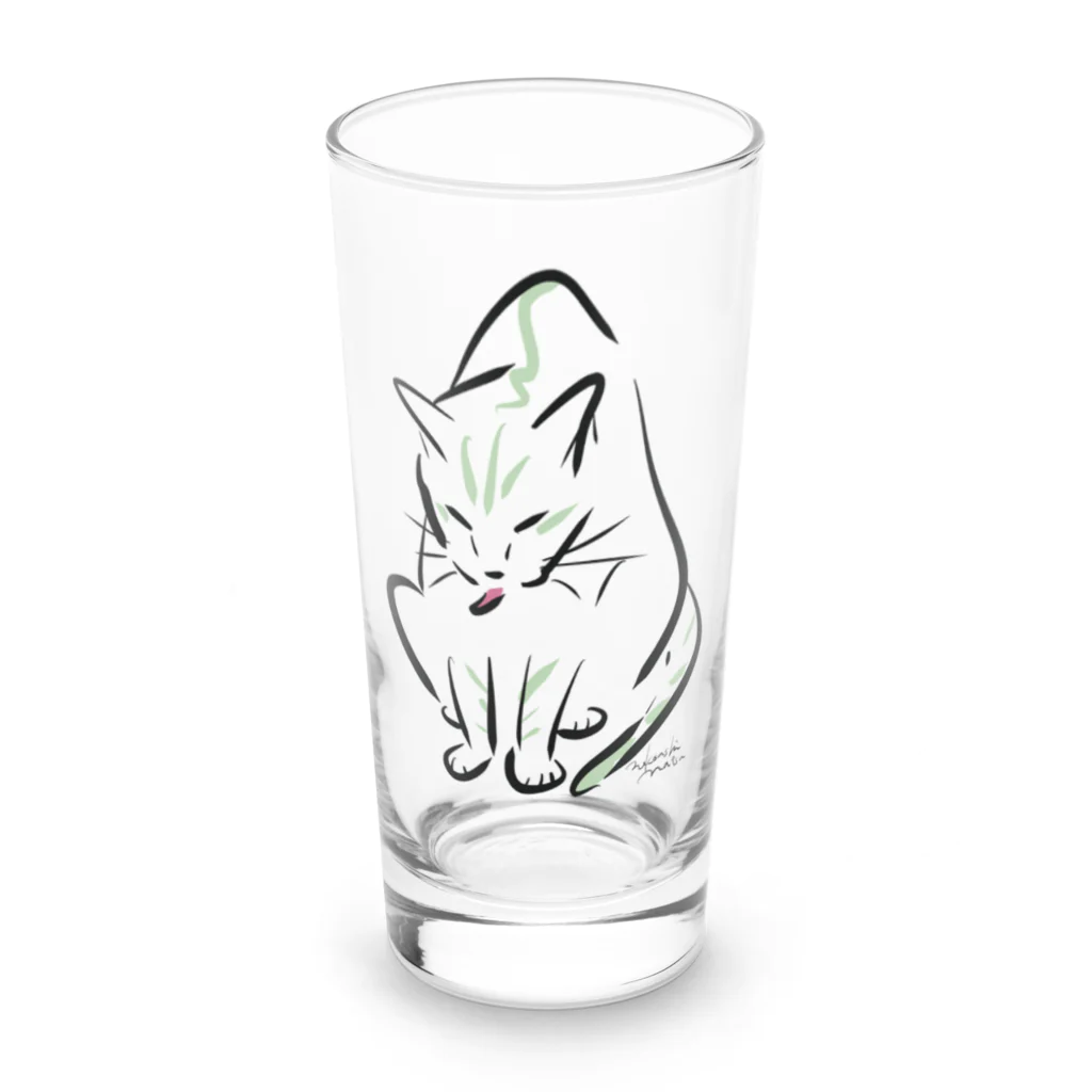 猫足のちゅーるクロッキー④ Long Sized Water Glass :front