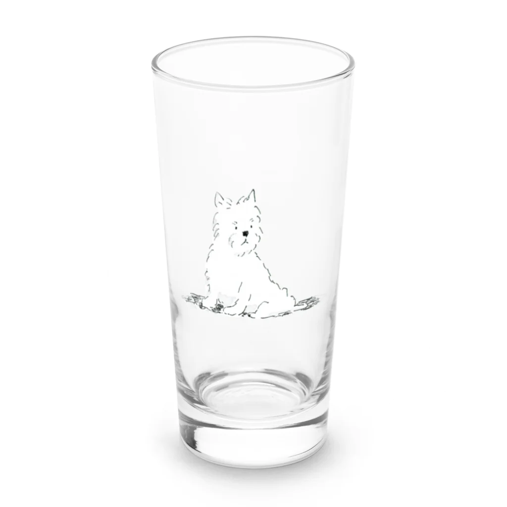 いっしょのホワイトテリア Long Sized Water Glass :front