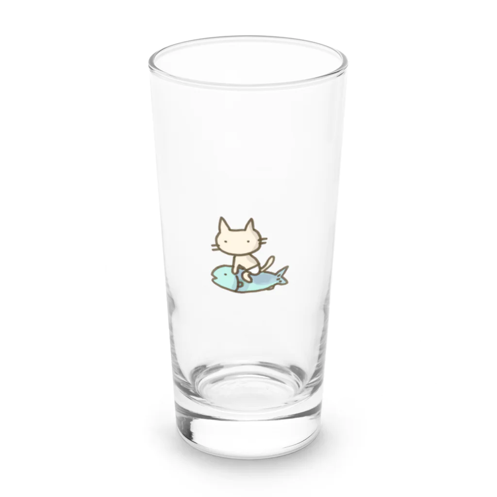 さくらもち市長のSUZURI商店の【ワンポイント】パンツねこ移動中 Long Sized Water Glass :front