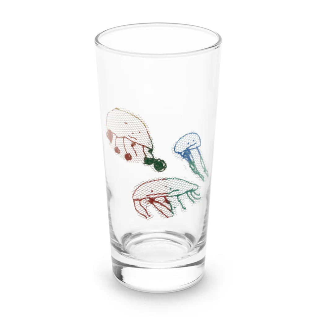 クラゲ屋の3匹のクラゲ Long Sized Water Glass :front