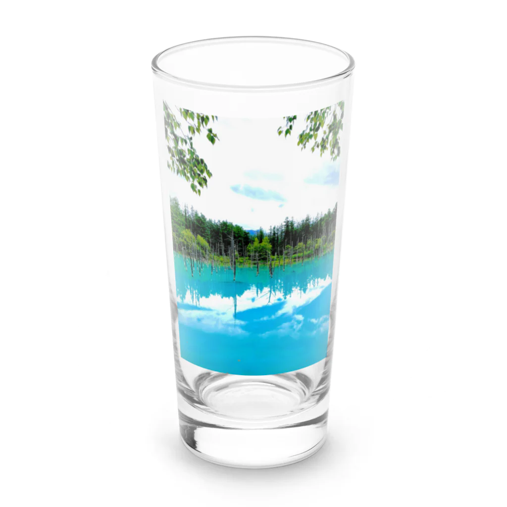 ほぺの青い池。 Long Sized Water Glass :front