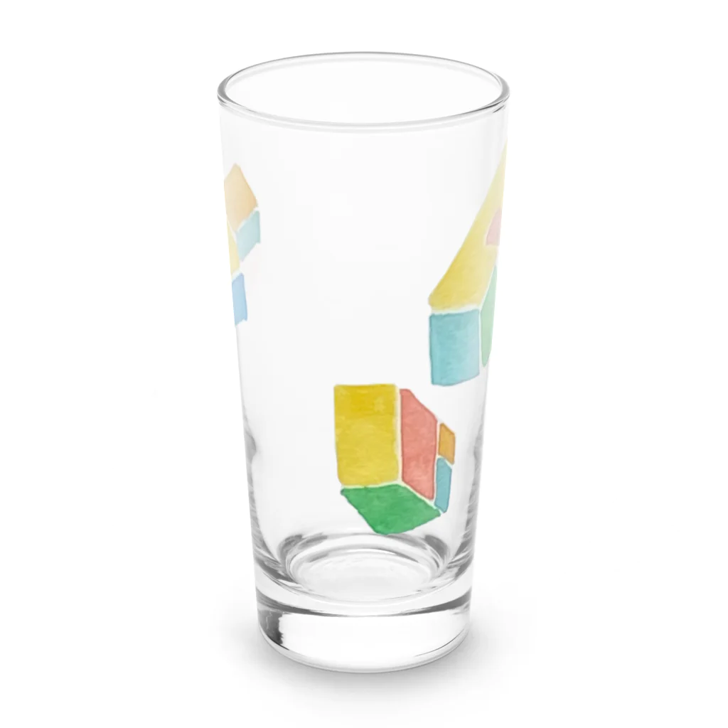 賽目振の積まれたり刺さったりcolorぶろっく Long Sized Water Glass :front