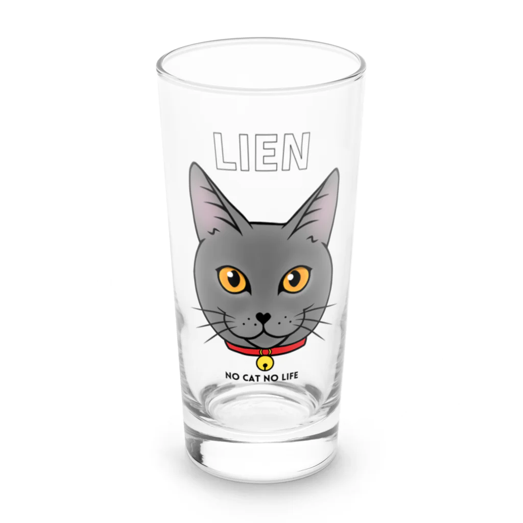 猫のイラスト屋さんのlien sumomomilk Long Sized Water Glass :front