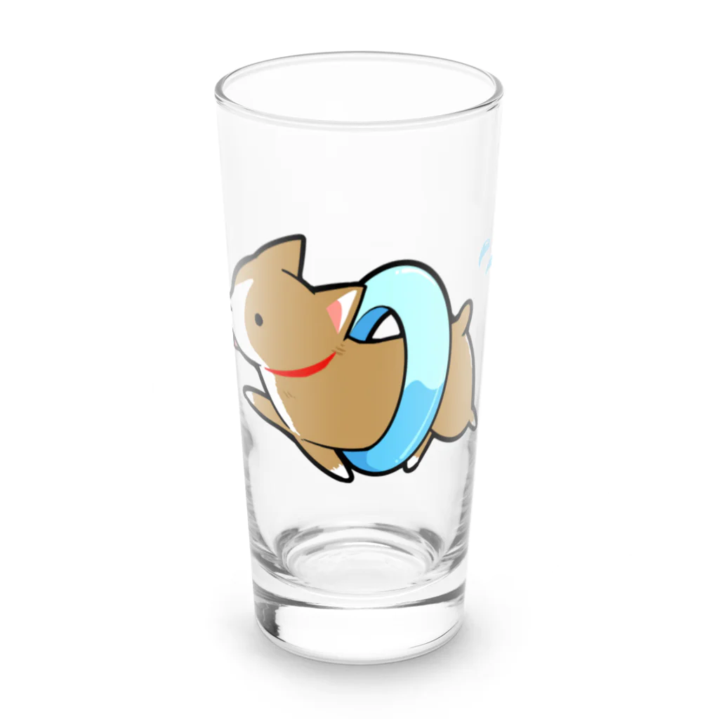 かわいいコーギーのswim Long Sized Water Glass :front