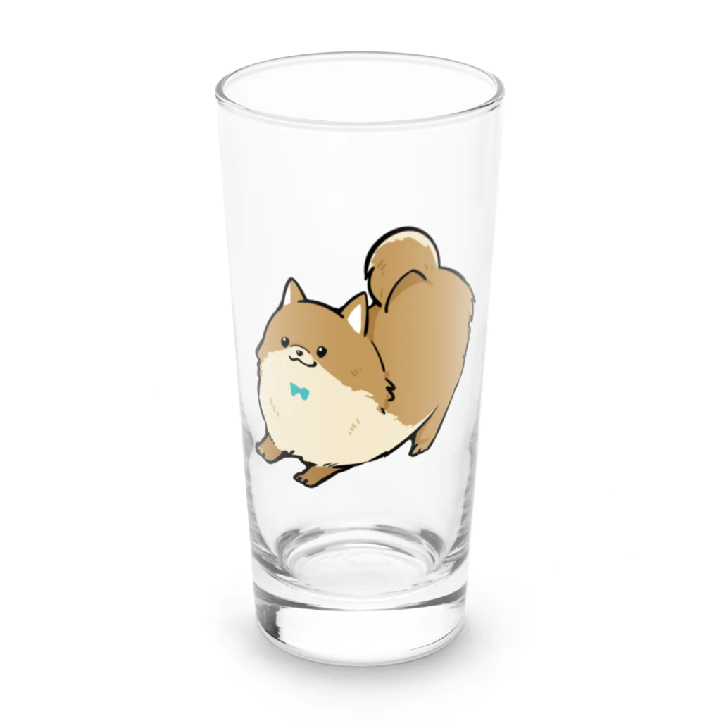 かわいいコーギーのあそびポメ Long Sized Water Glass :front