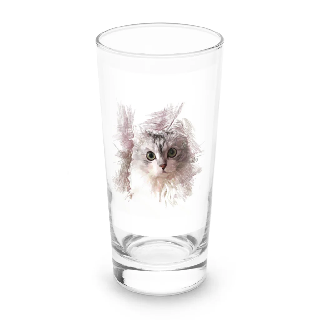 ARTY COATYのお店の猫　デッサン風イラスト Long Sized Water Glass :front
