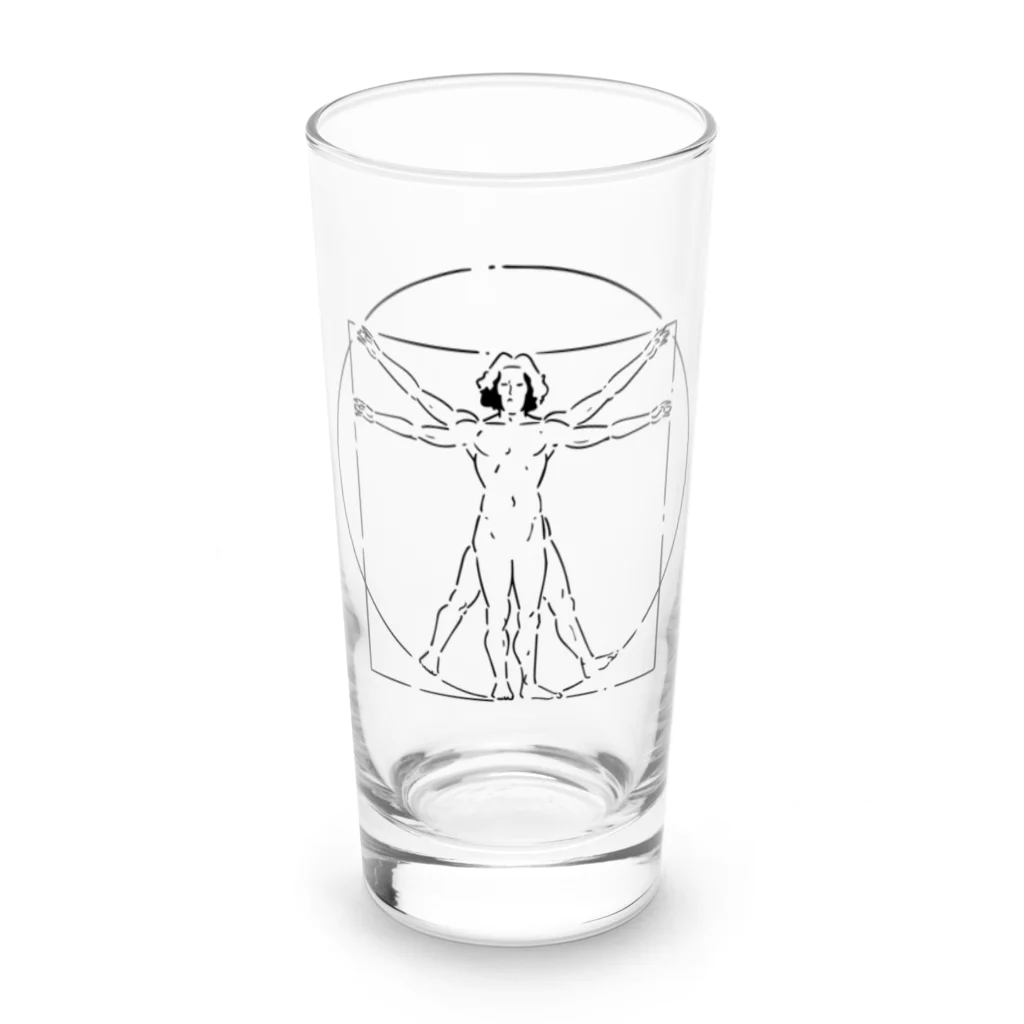 山形屋米店の『ウィトルウィウス的人体図』（ウィトルウィウスてきじんたいず) Long Sized Water Glass :front