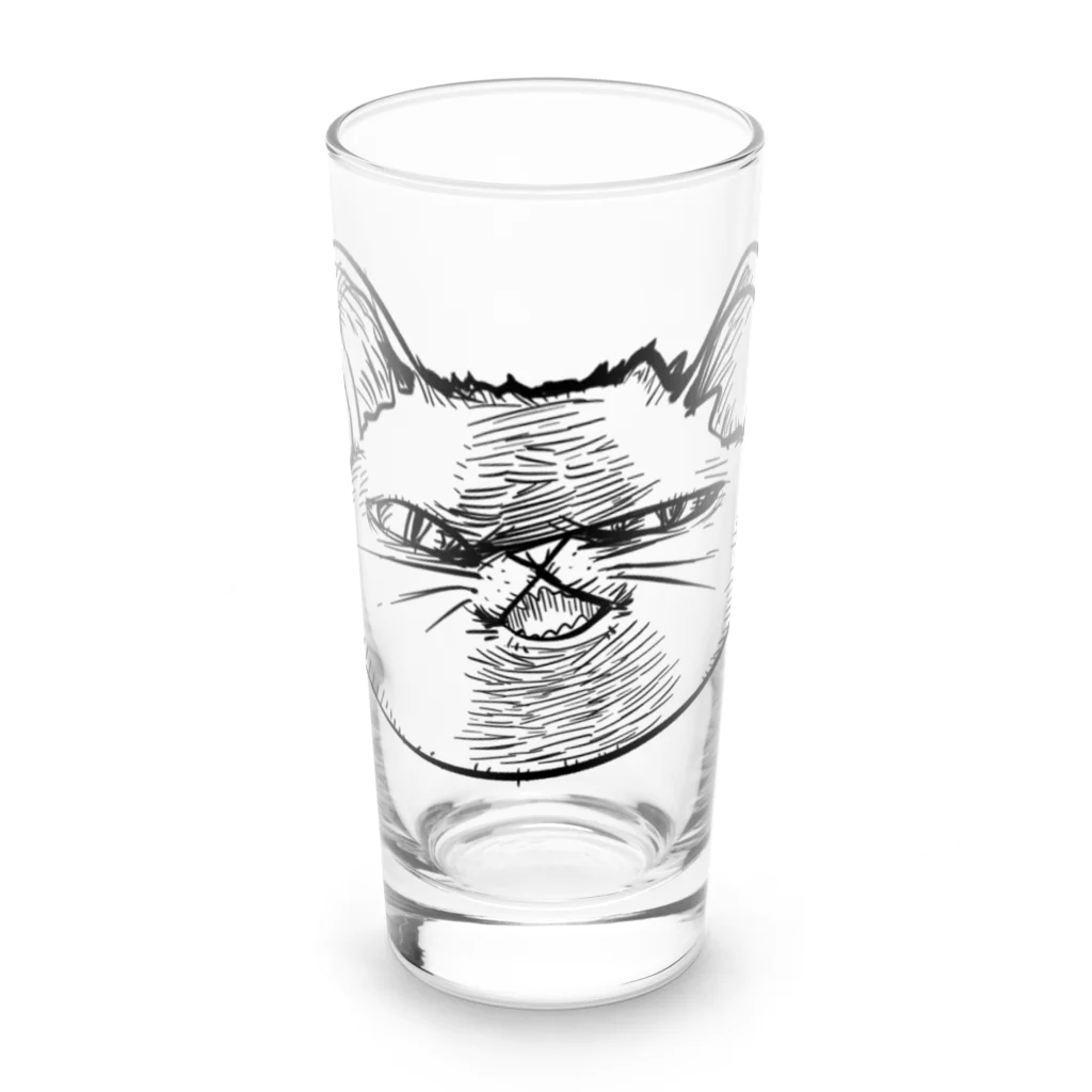 謎モノ店のやばい顔ねこ Long Sized Water Glass :front