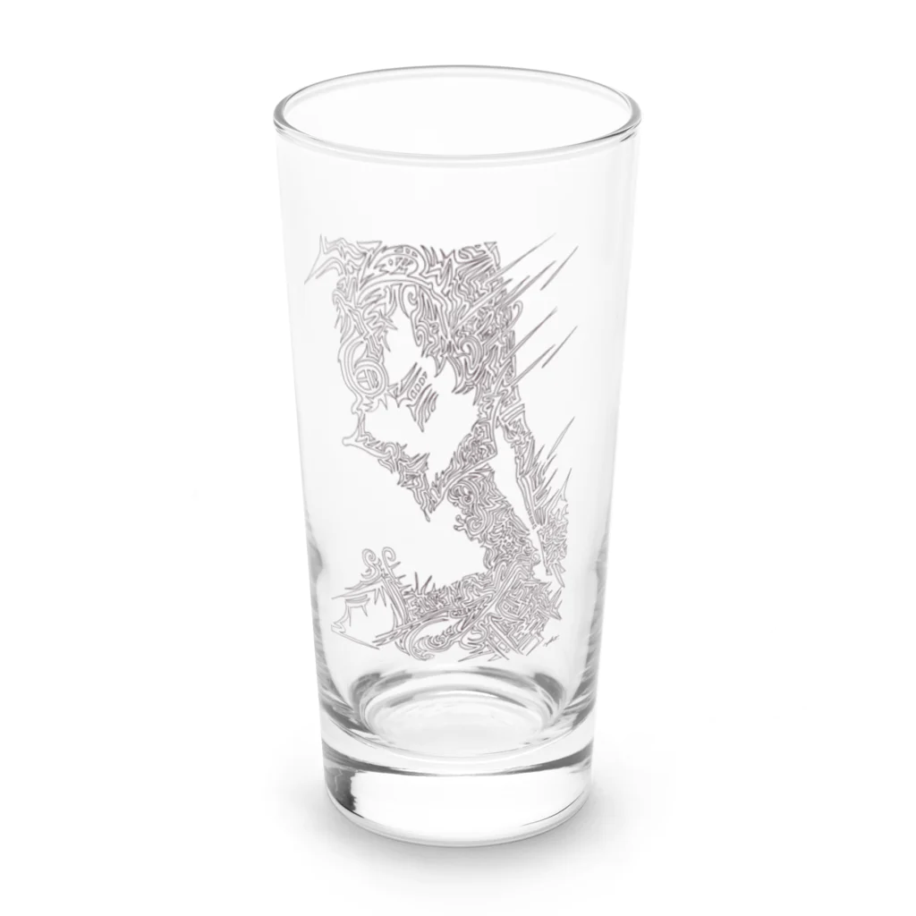 randomyokoの横顔 [抽象アート] Long Sized Water Glass :front