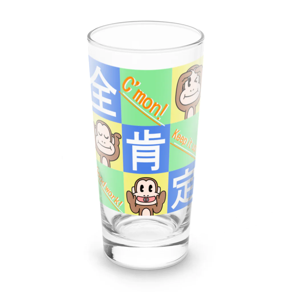 生物＝ケモノのヲ店の全肯定の三猿 タイプＢ２ Long Sized Water Glass :front