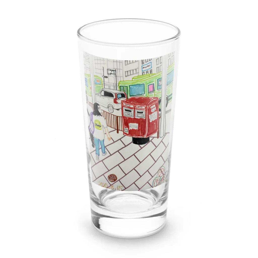 エド・ワード【江戸鉾の愛殿原】。の赤ポスト📮四条河原町 Long Sized Water Glass :front