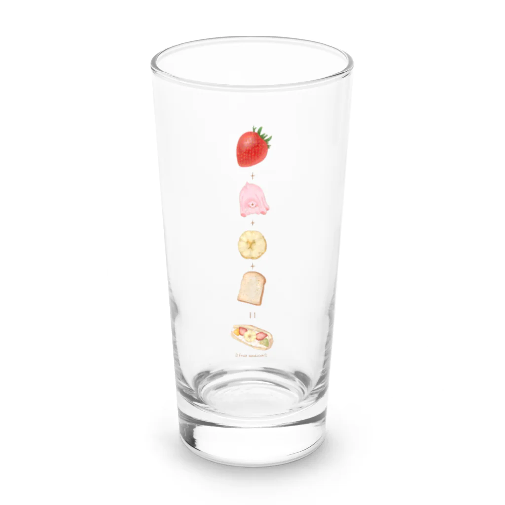 たまごぼーろさんの🍓＋🧸＋🍌＋🍞＝フルーツサンド Long Sized Water Glass :front