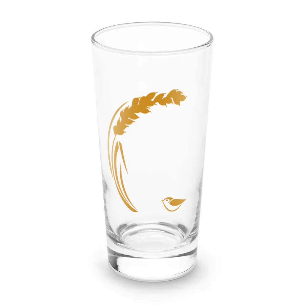 のほほんショップの稲穂とスズメ Long Sized Water Glass :front