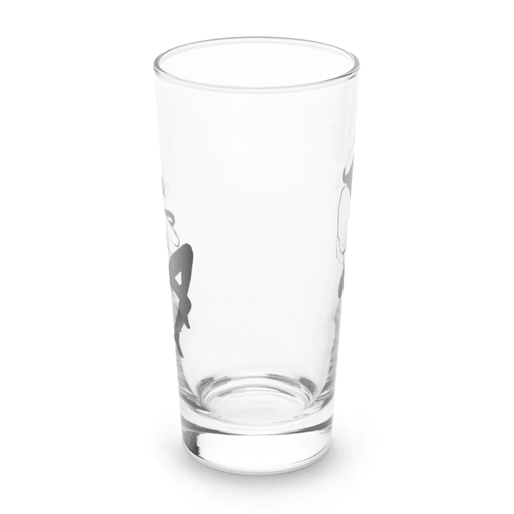 6375号室のぶくぶく同室モノクロ Long Sized Water Glass :front