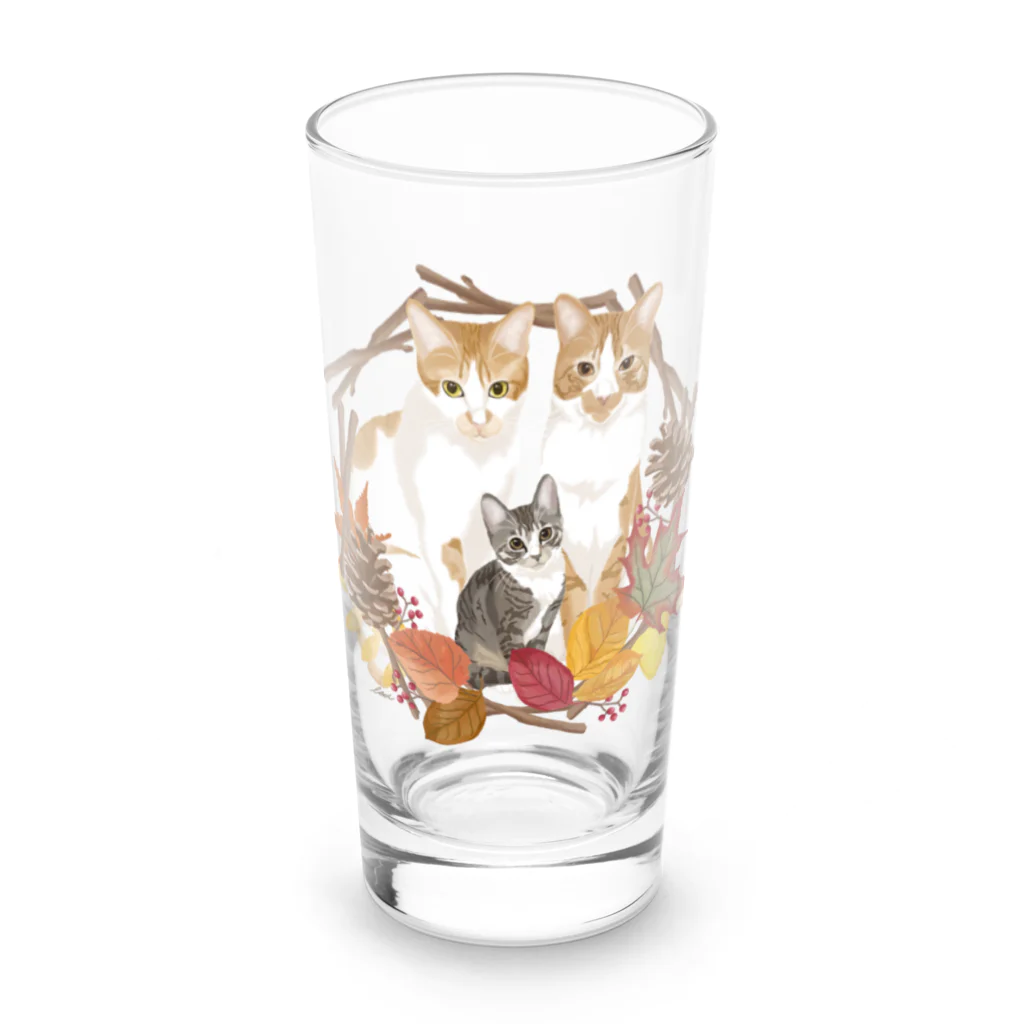 Letiのルイ、ラム、リオン🍁 Long Sized Water Glass :front