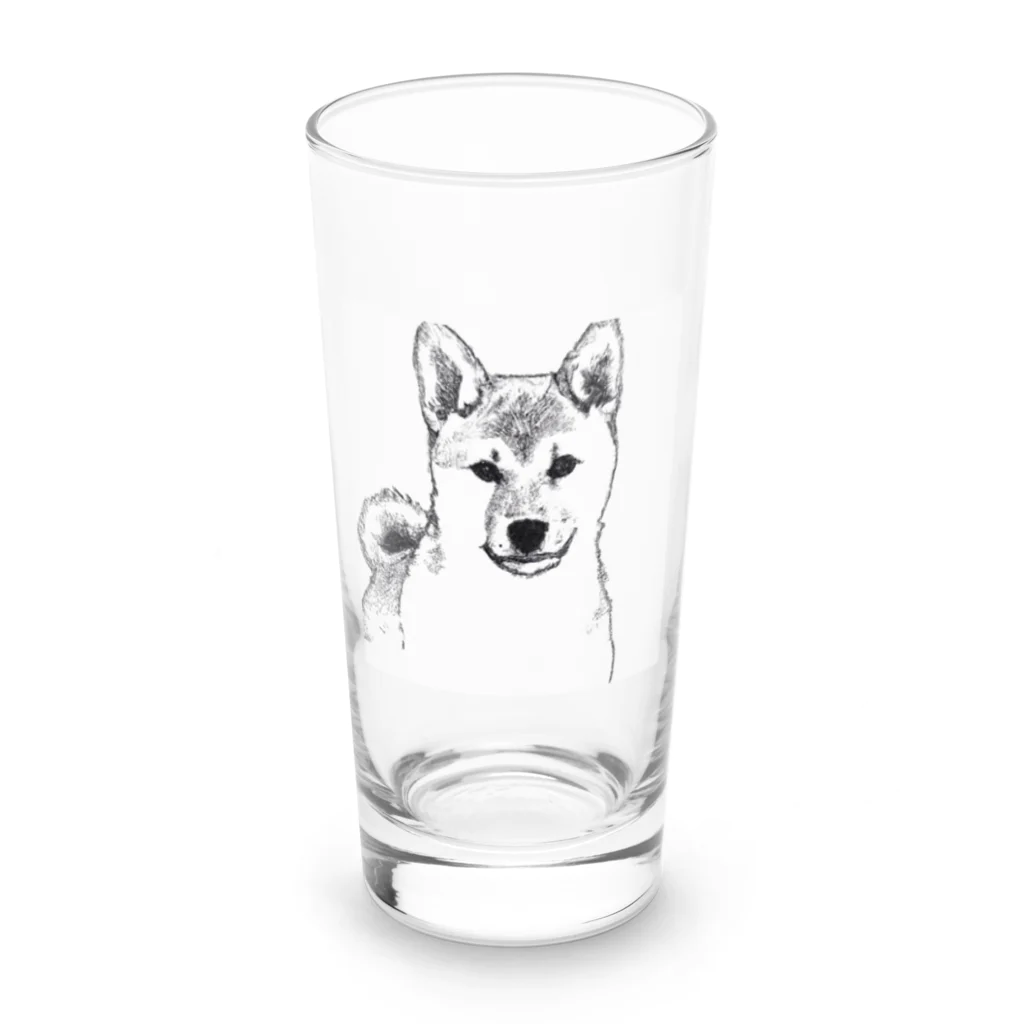 Shibainuteikokuのペン画柴犬 Long Sized Water Glass :front