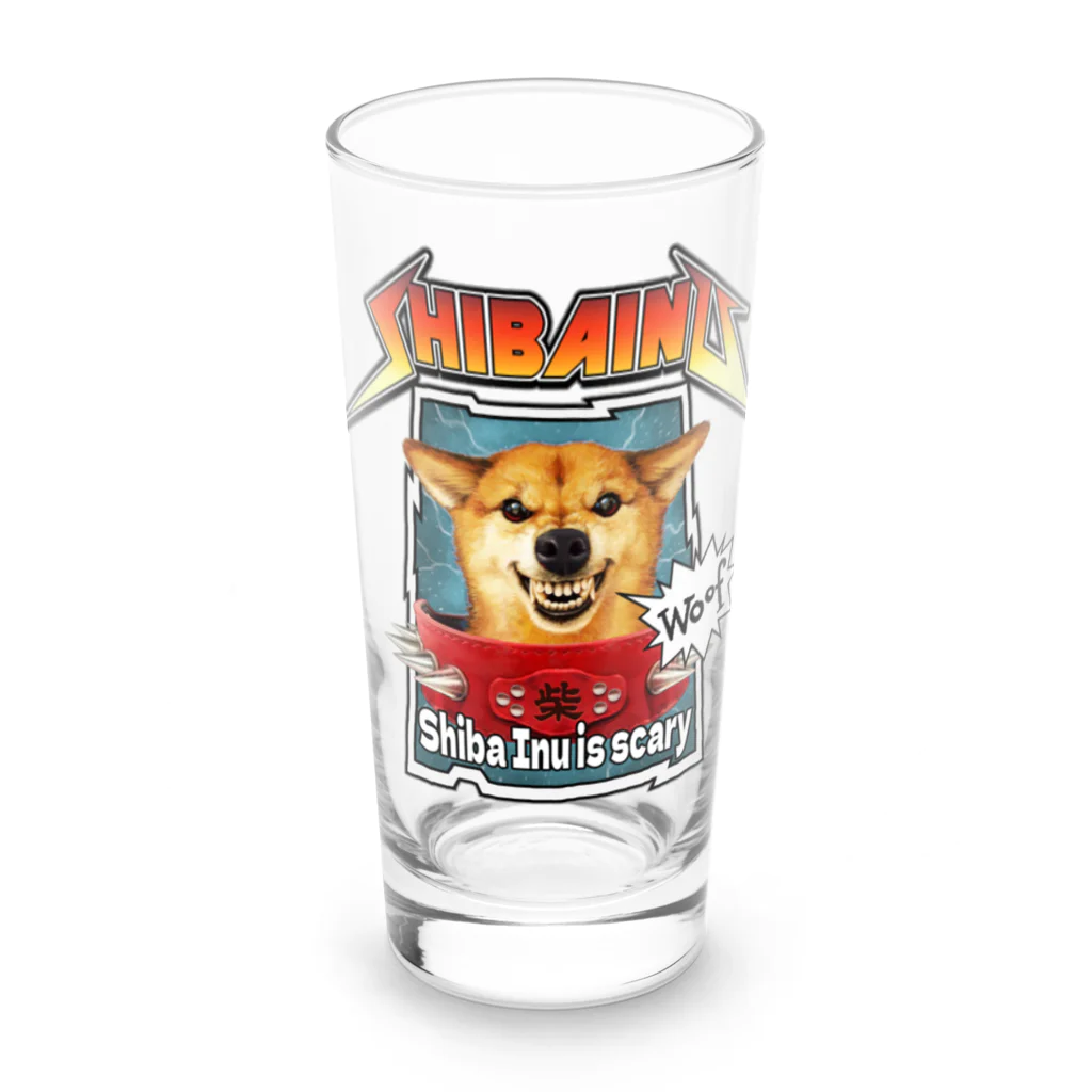 ケロケロワークスのロック柴犬 Long Sized Water Glass :front