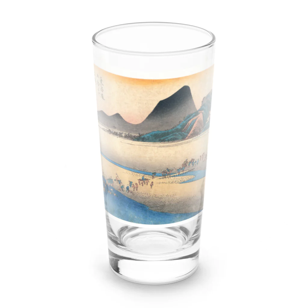 寿めでたや(ukiyoe)の広重_東海道五拾三次・金谷 大井川遠岸 Long Sized Water Glass :front