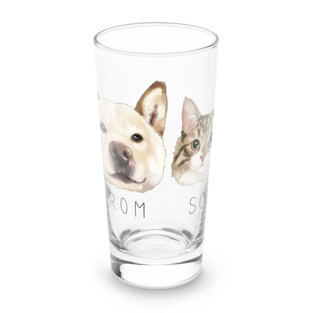 みきぞーん｜保護猫 ミッキー画伯と肉球とおともだちのrom & sol Long Sized Water Glass :front