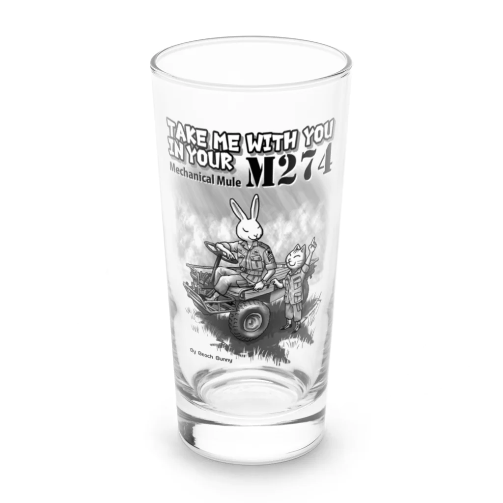 BeachBunnyのうさぎとねこ　US M274に乗せて！ Long Sized Water Glass :front