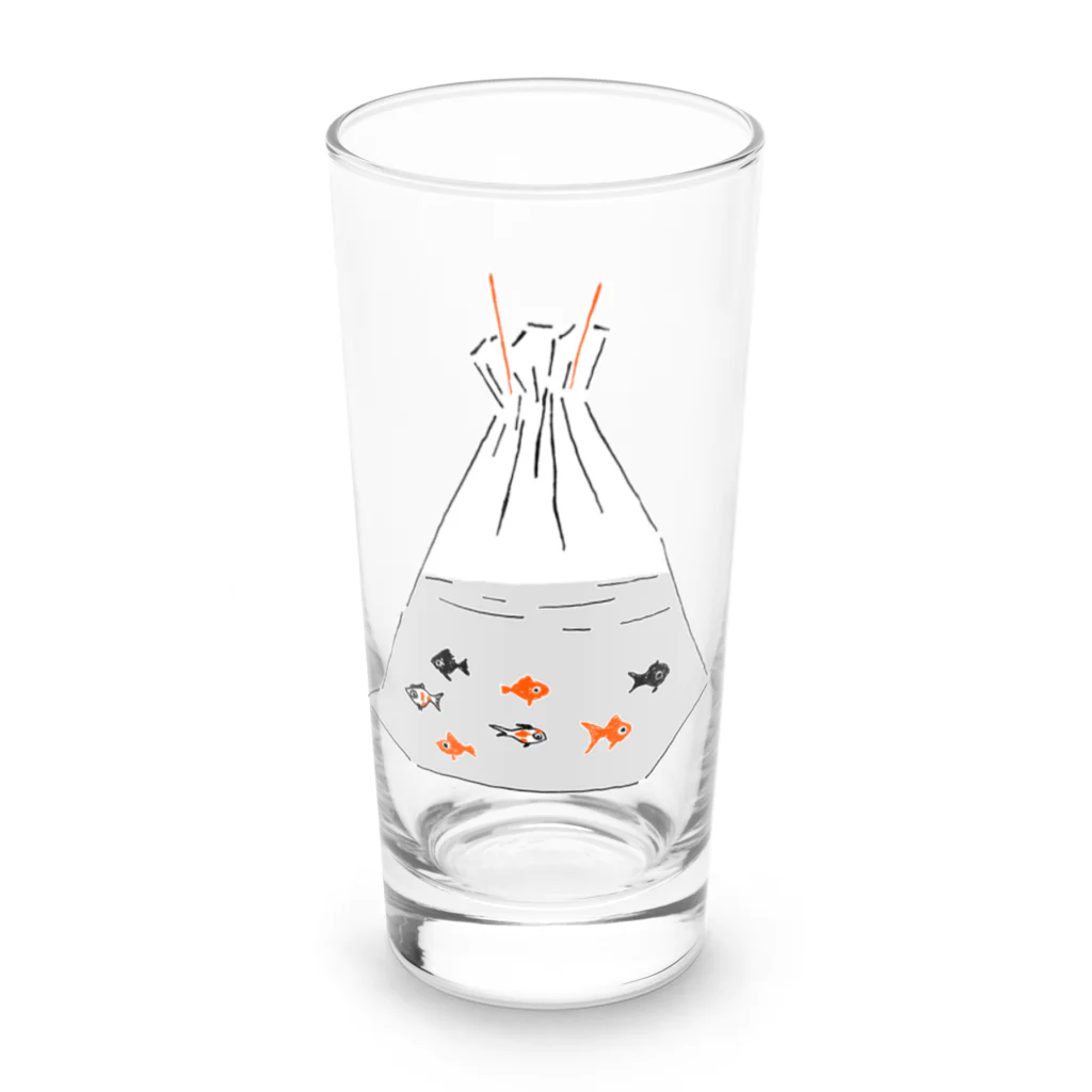 NIKORASU GOの祭りデザイン「金魚すくい」 Long Sized Water Glass :front