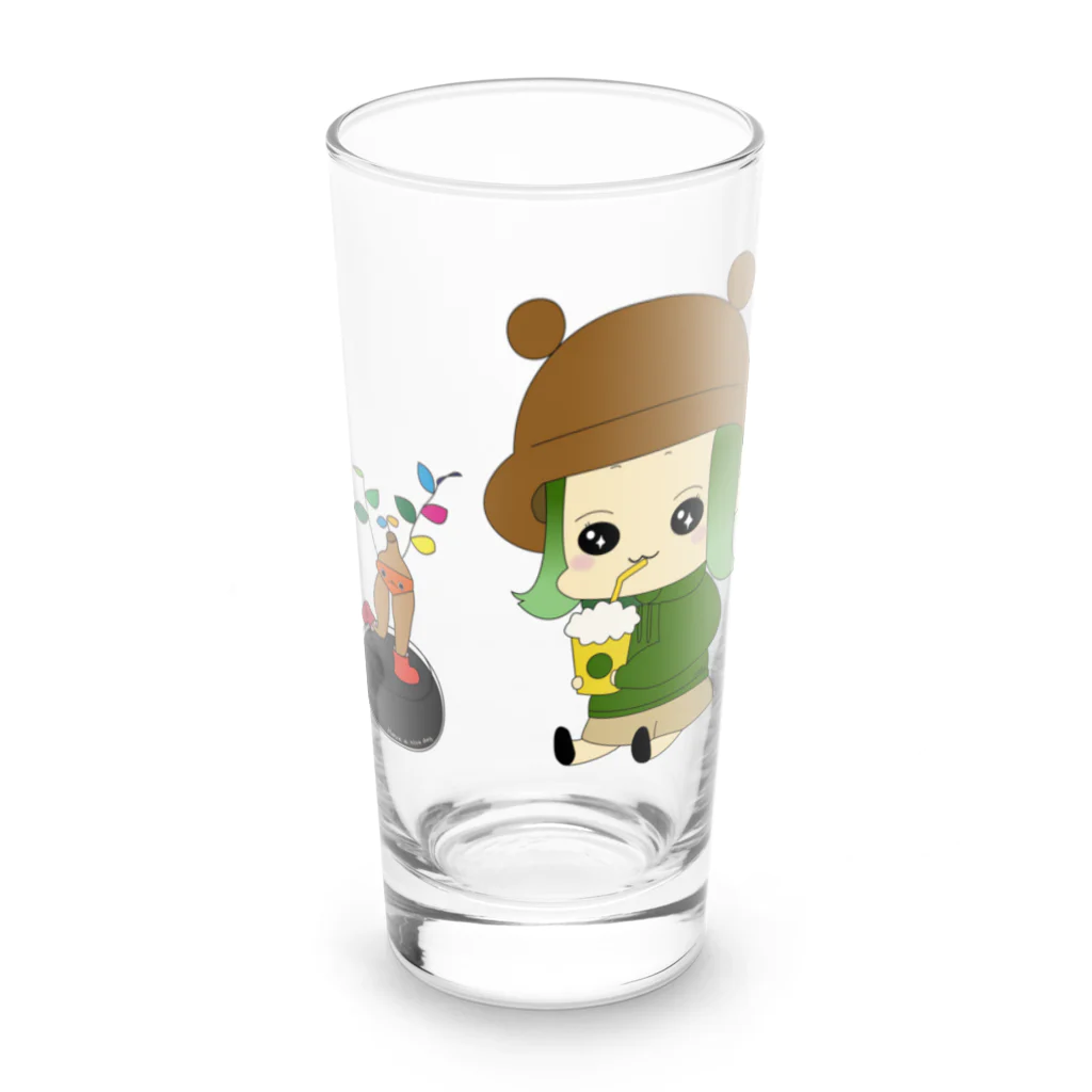 moneyistime100のガジュマル子とチビ酢束 Long Sized Water Glass :front