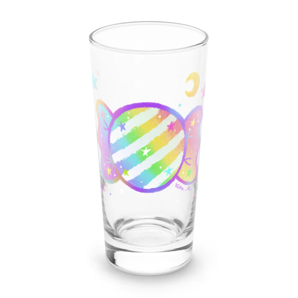 前田悠花｜イラストレーターの★虹色キャンディ★ Long Sized Water Glass :front