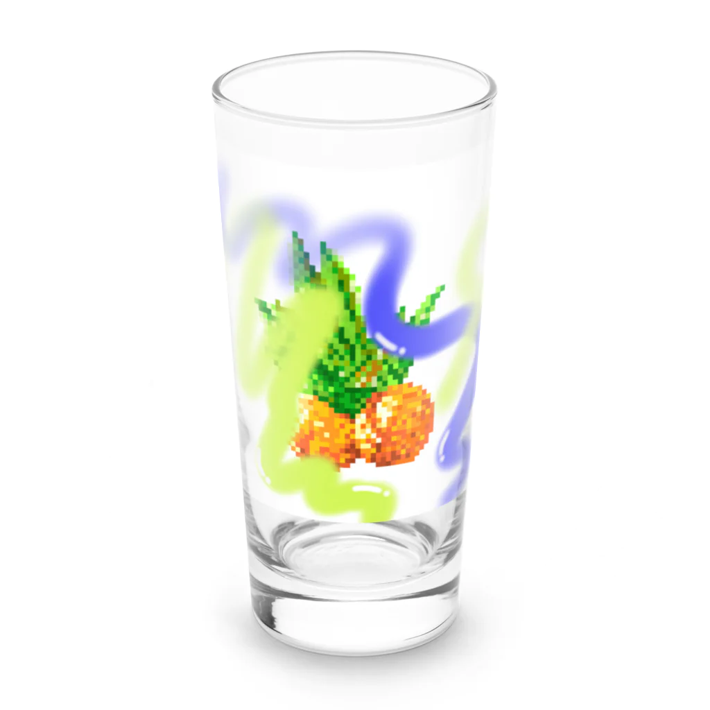 Ritz-studioのドット絵フルーツ　オレンジ1 Long Sized Water Glass :front